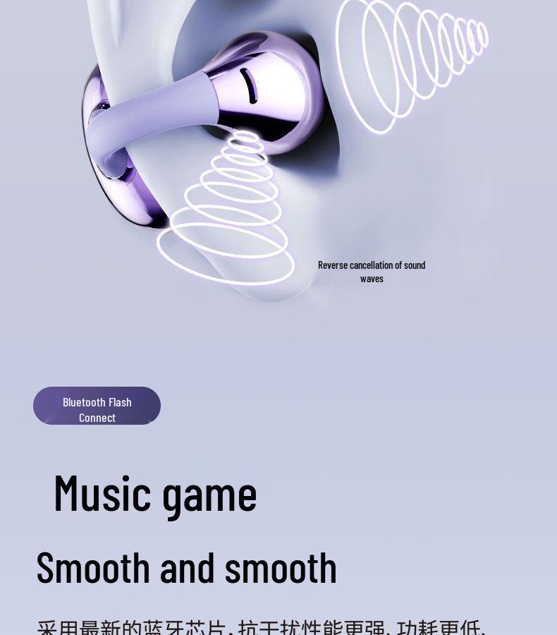 Stylish Clip-on Bluetooth Earbuds with Great Sound Quality, Designed for Girls, and Comfortable for Long Wear