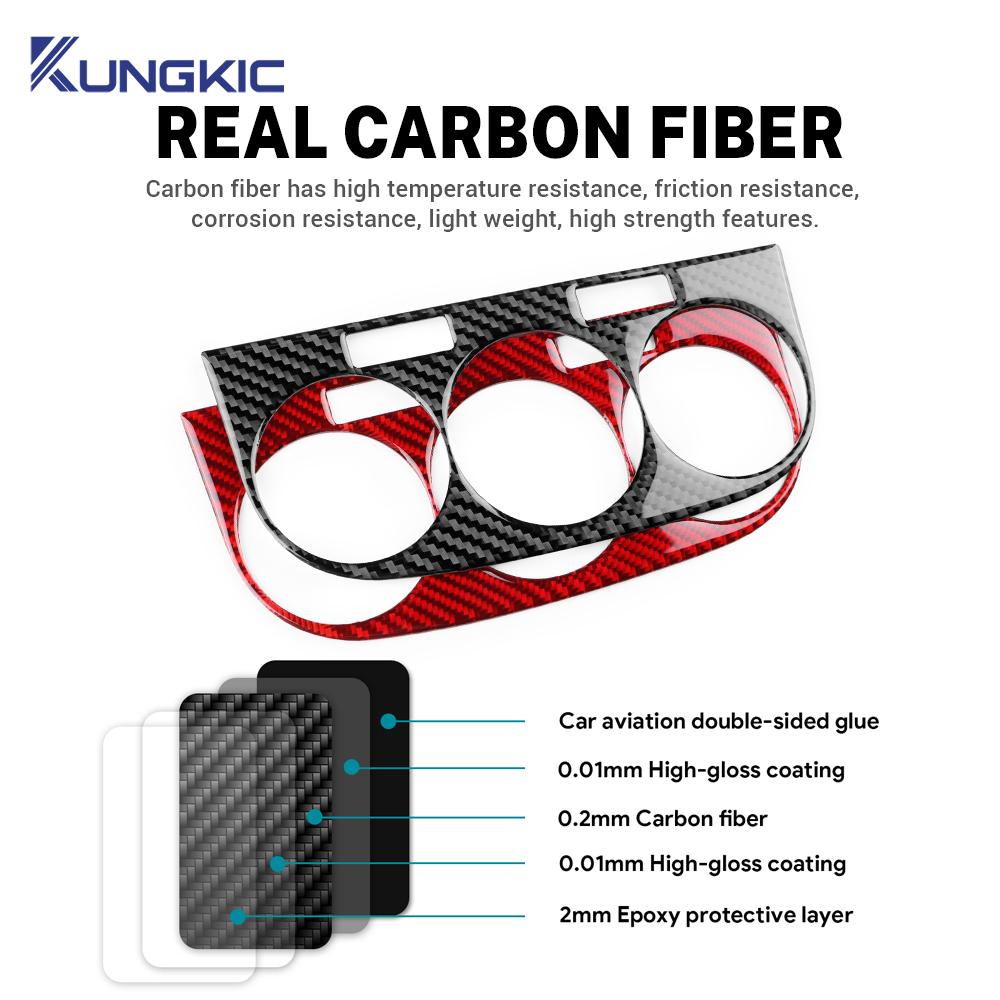 Real Soft Carbon Fiber Sticker For Opel Corsa 2007 2008 2009 2010 2011 2012 2013 2014 LHD RHD Car Central Control AC Knob Panel