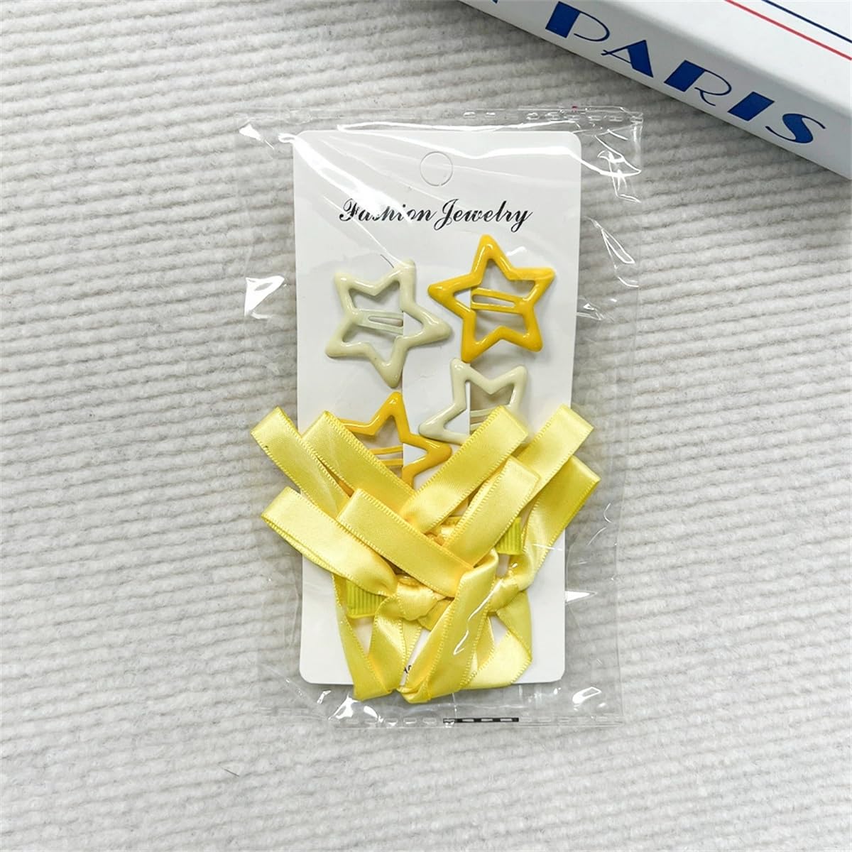 

OWIEOW Cute and Stylish Set of 6 Star Hairpins with Bows, Long Ribbons, Large Satin Hair Ties, Ponytail Hair Accessories, Hair Clips, Hair Ornaments,