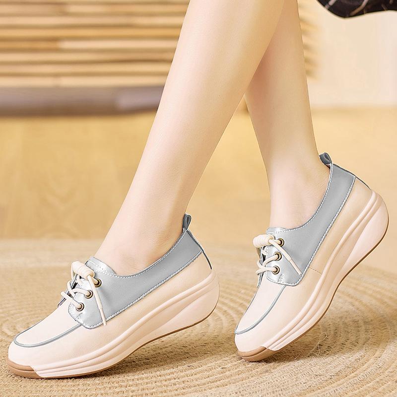 

Осенние новые удобные туфли для мамы с мягкой подошвой и мягкой поверхностью, дышащие, белые, повседневные 36 светло-синий