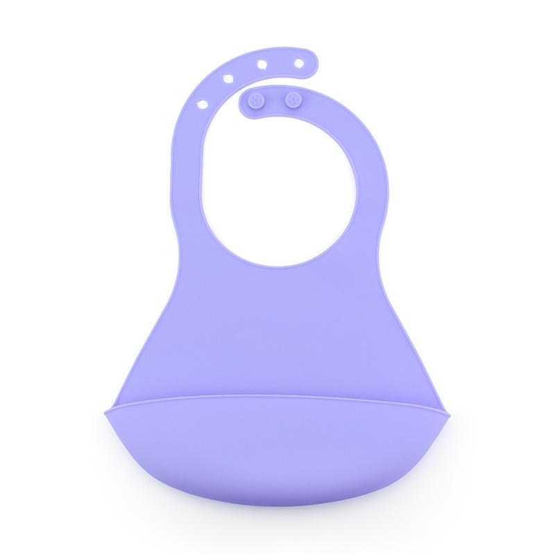 

Силиконовый нагрудник для малышей с карманом для риса Водонепроницаемый нагрудник для малышей с принтом животных Однотонный нагрудник для малышей с карманом для риса фиолетовый