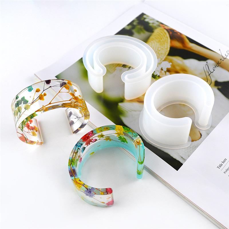 Resin Bracelet Molds Silicone Bangle Mold C Font Open Cuff Epoxy Casting for DIY Crafts Jewelry Making