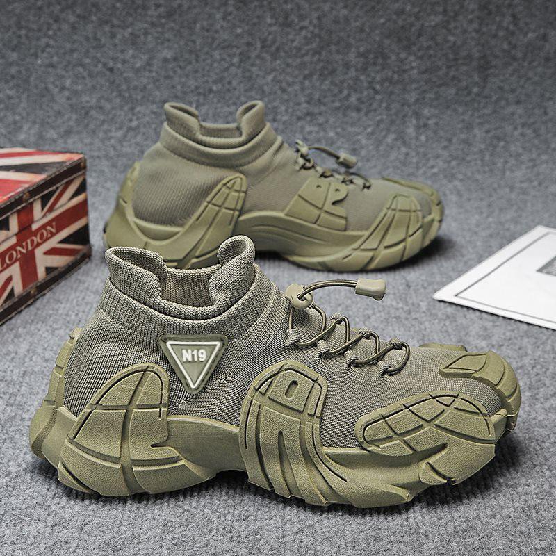 Men's Shoes Platform Lightweight Fly-woven Socks Casual Shoes Youth Fashion Color Matching Sports Shoes