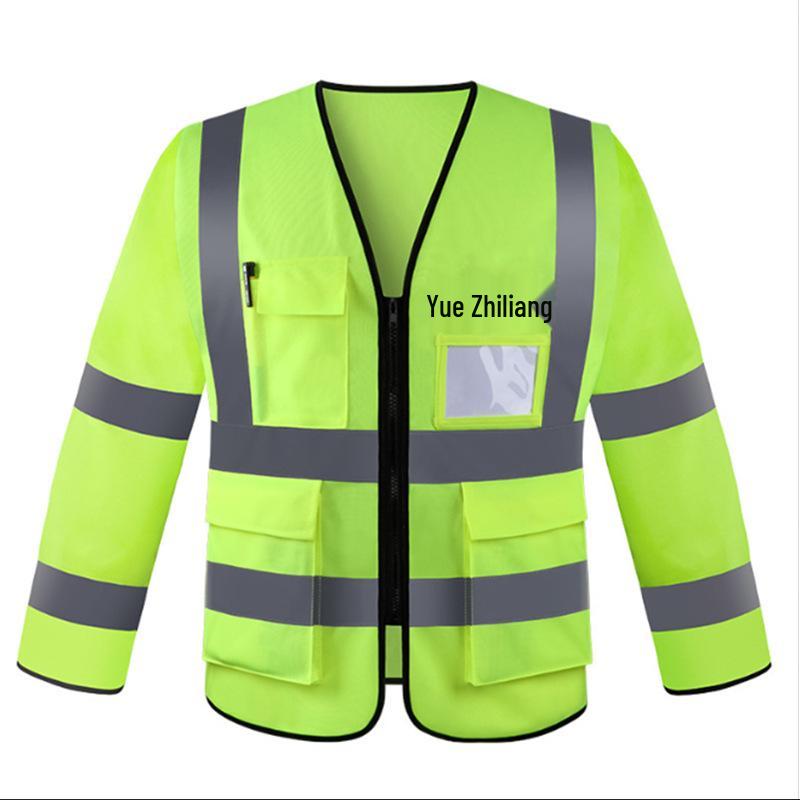 Reflexväst med lång ärm för byggarbete, vägarbete och fiske