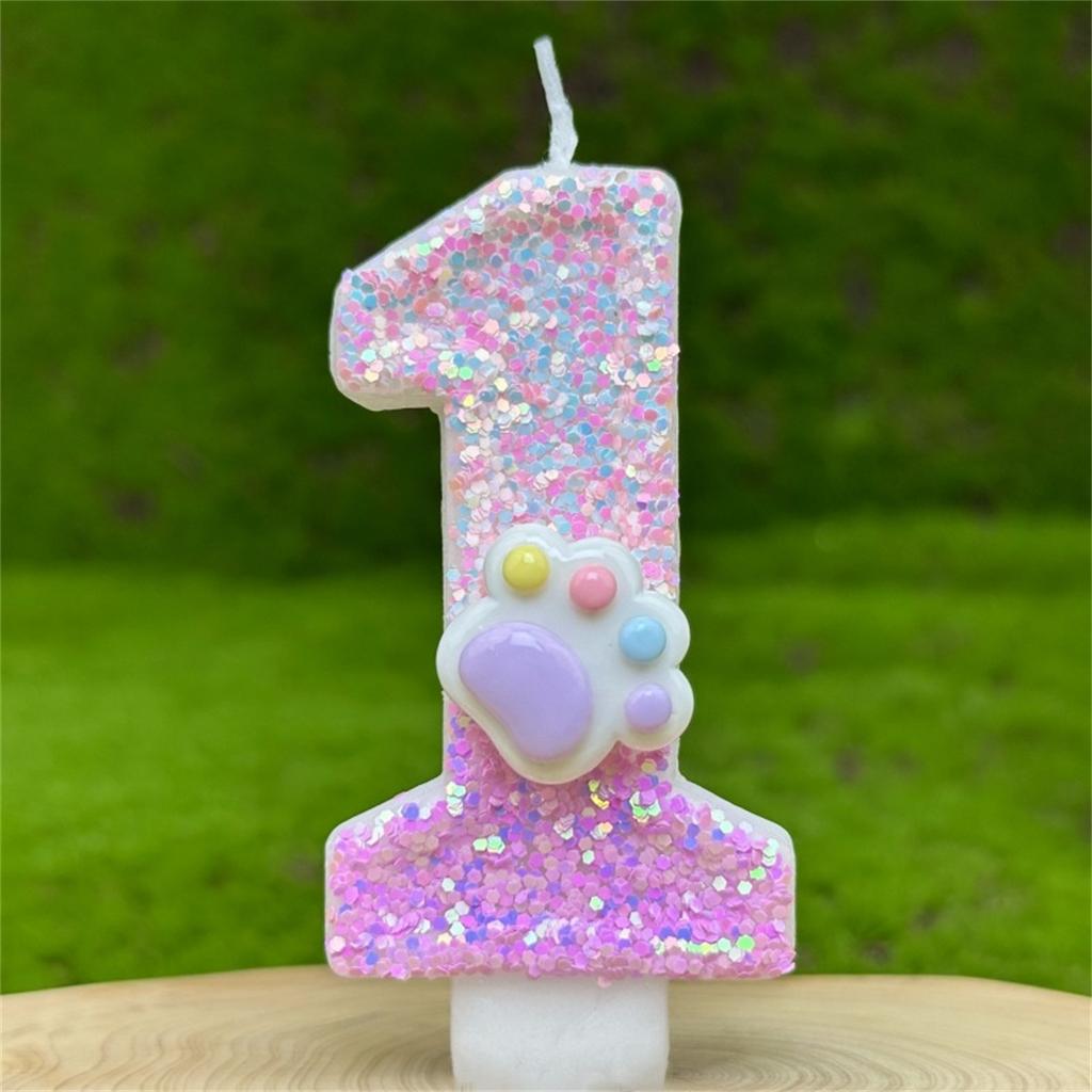 New Number Birthday Candle 0-9 Cute Cat's Paw Cake Candles Cake Topper Decoration Baby Shower Birthday Wedding Party Supplies
