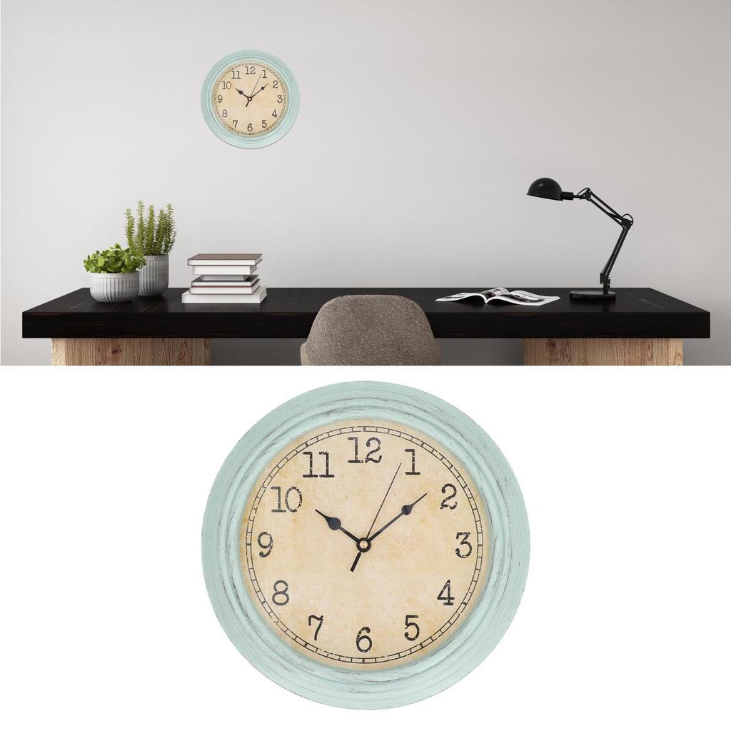 Vintage Wall Clock Silent Quartz Movement Round Decorative Retro Hanging Clock for Living Room Bedroom 12 Inch
