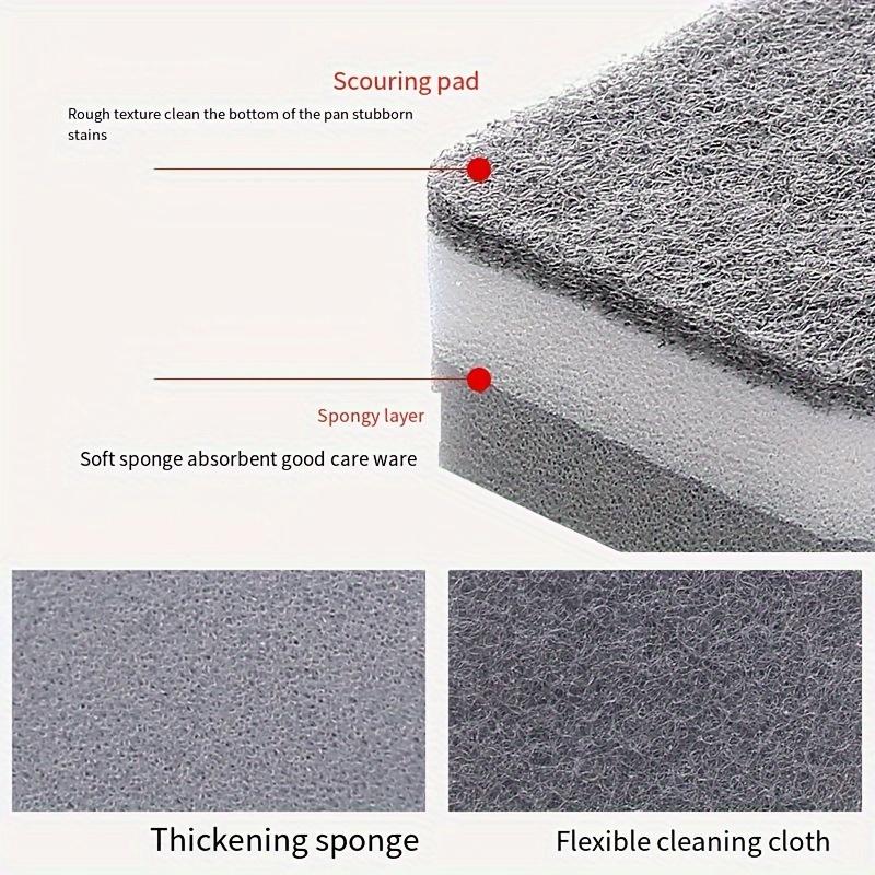 10pcs Double-sided Cleaning Sponges Pan Pot Dish-Washing Sponges Household Scouring Pad Kit Tools Kitchen Tableware Brush