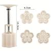 Cute Shaped DIY Mooncake Molds-Thickness Adjustable Hand Press Tool with 4 Cherry Blossoms,Cookies,Desserts&Pastry Decoration