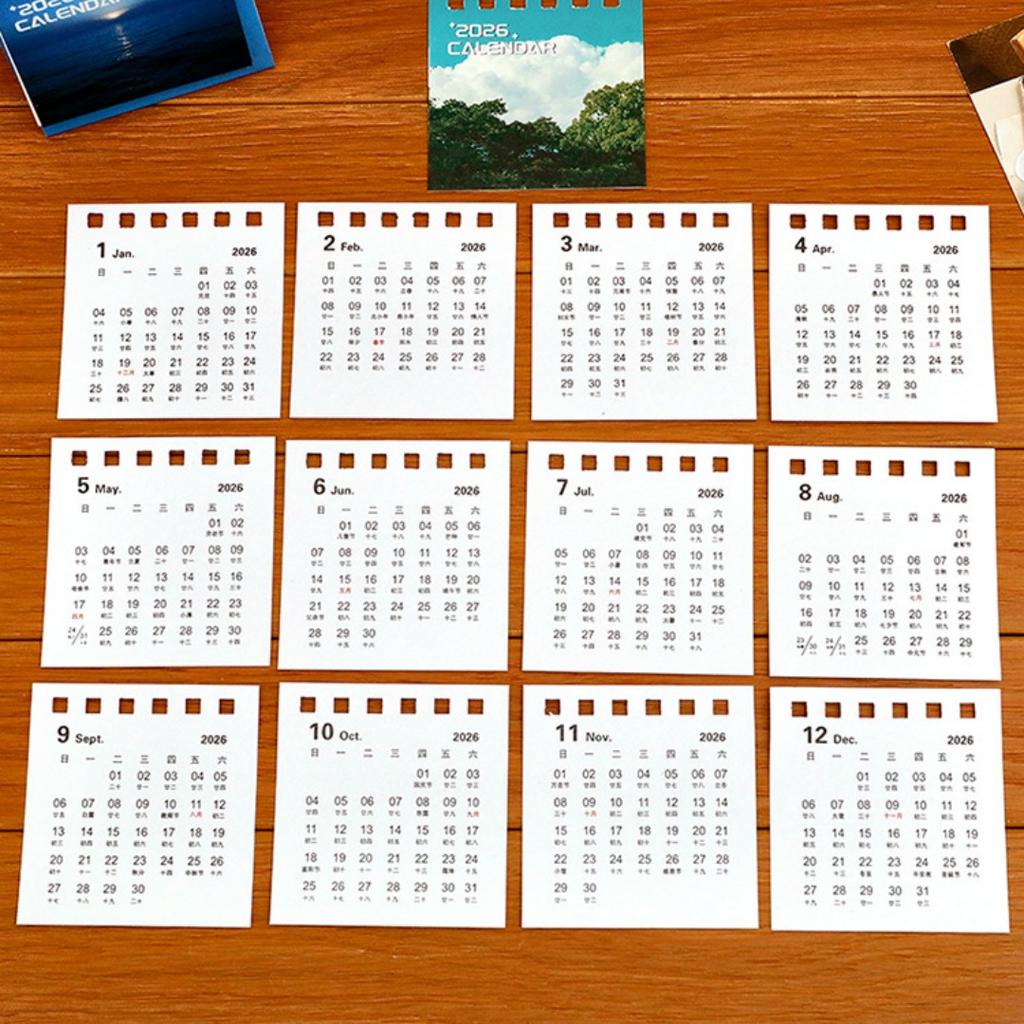 New Mini 2026 2026 Calendar Office School Supplies Calendar Desk Calendar monthly Planner Desk Accessories Decor Record Office