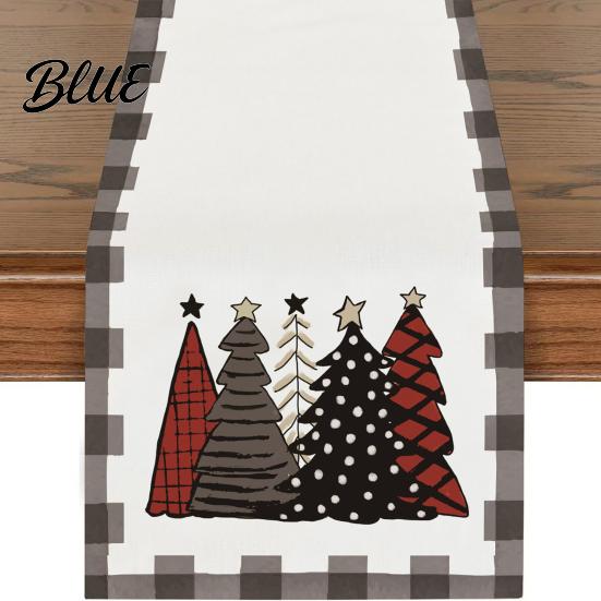 Coffee Table Runner Dining Tablecloth Ball Reindeer Xmas Tree Christmas Runner Print Seasonal Winter Holiday