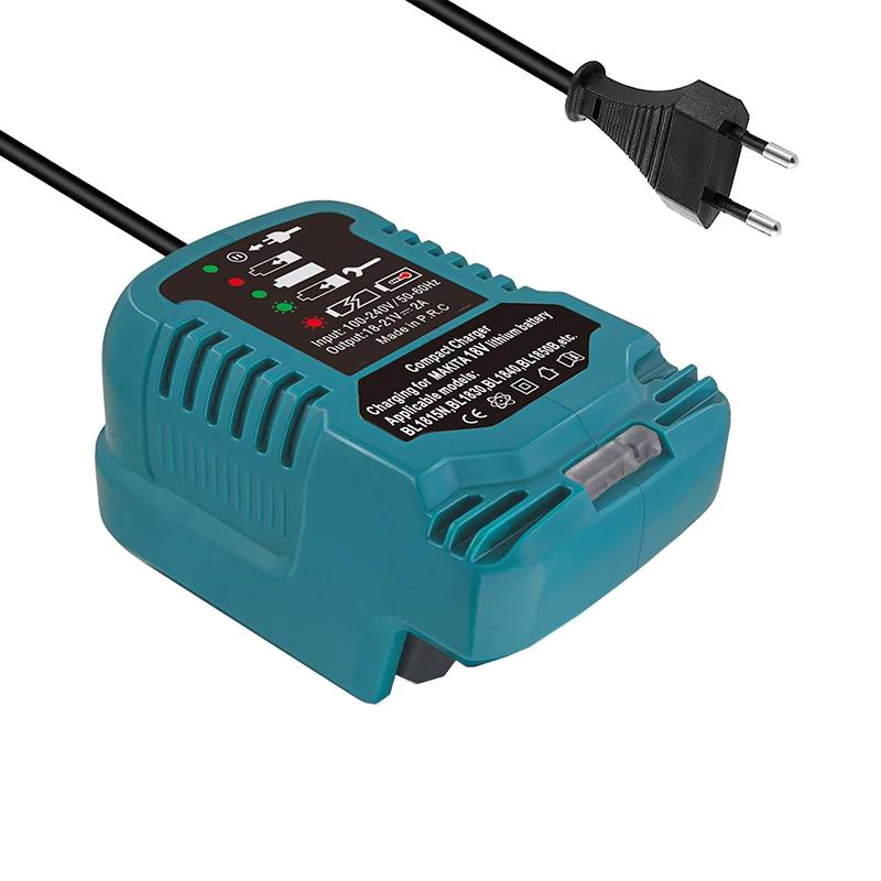 12V/24V 100-240V Li-ion Battery Mini Compact Car Charger for Makita 18V Lithium Ion Battery BL1860 BL1830 Replacement for DC18RC