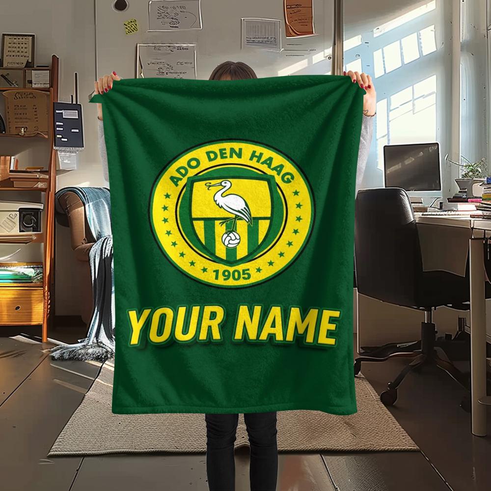 1PC Custom Name Ado Den Haag Patterned Flannel Blanket Suitable For All Seasons for Home Decor Warmth and Comfort Gifts Holiday Present