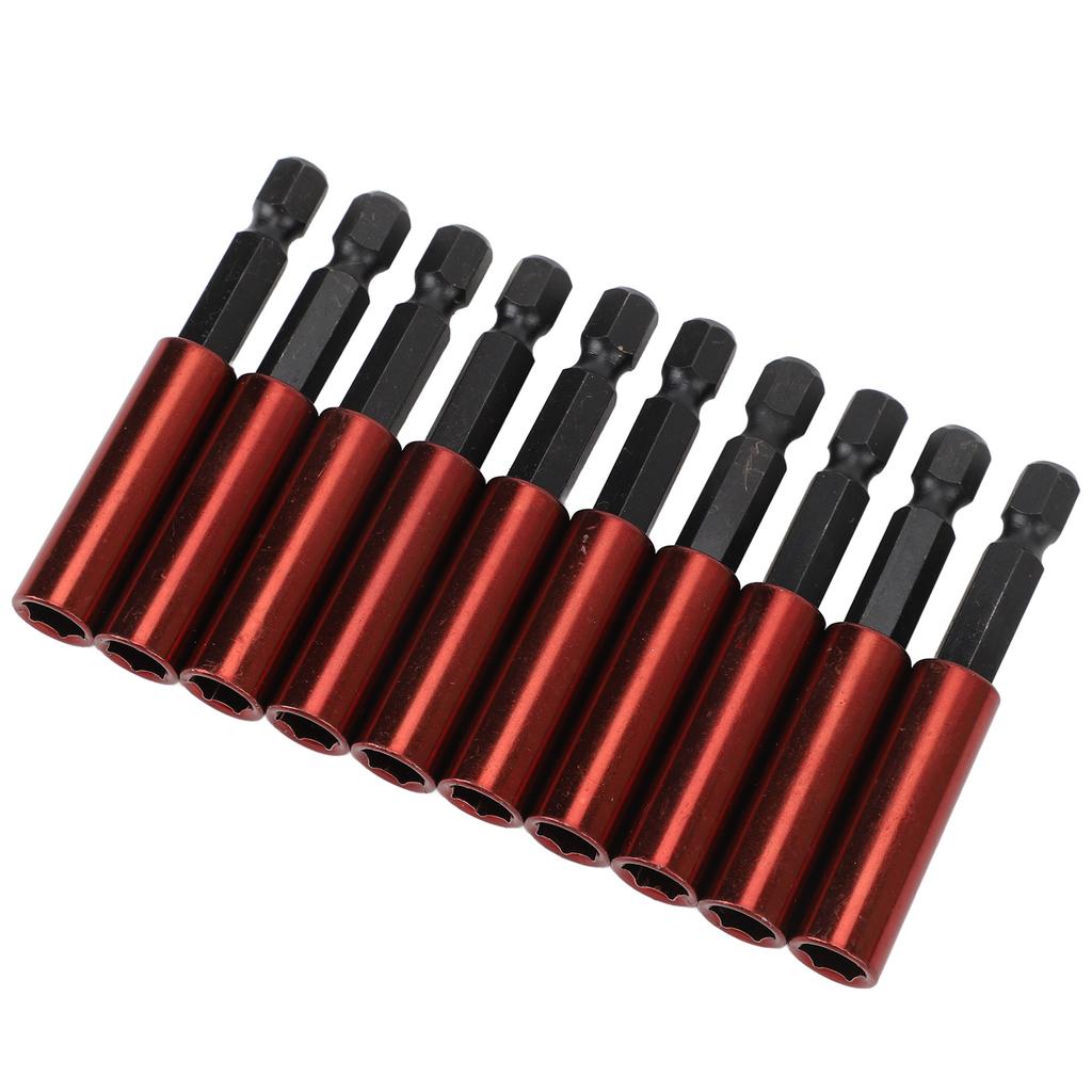 10 Stück Lange Schraubendreherbits Magnetische Stecknuss Bohrerhalter Set 1/4 Zoll Sechskant Verlängerungsstange