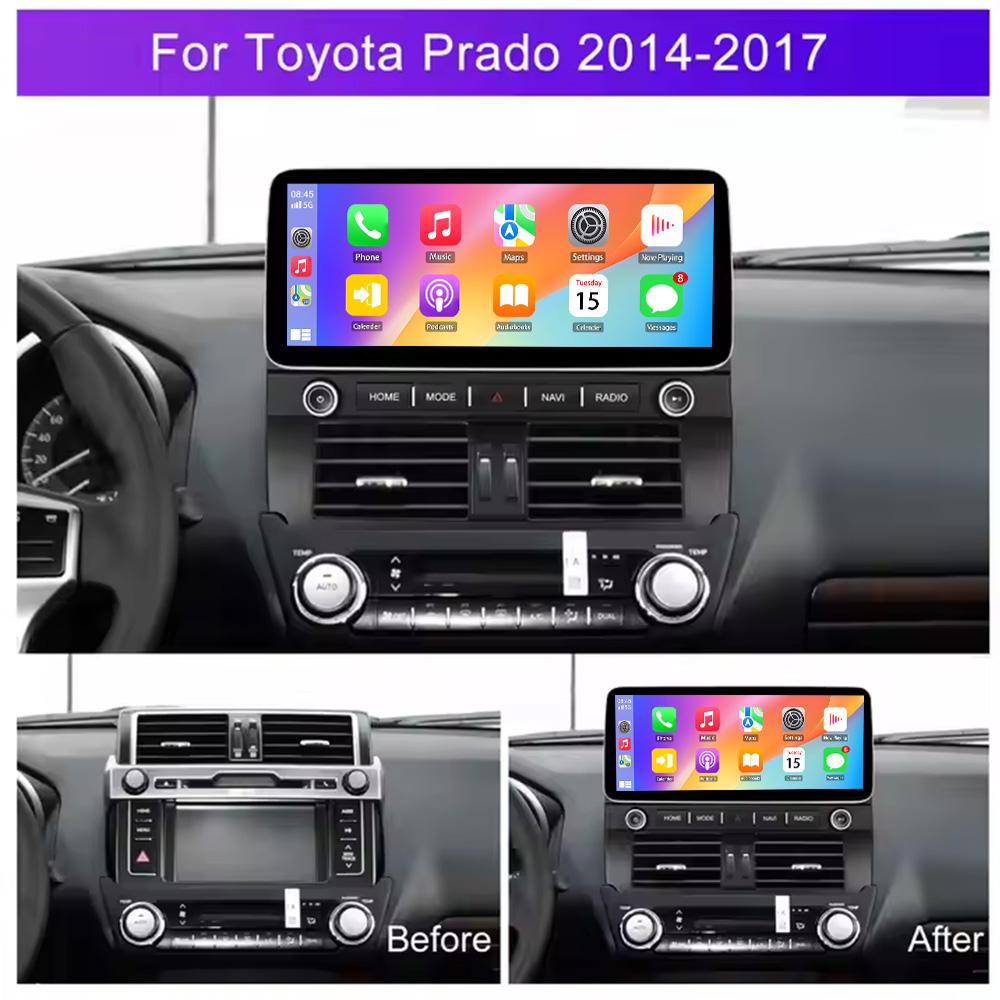 Android Screen 12.3INCH DSP RDS For Toyota Land Cruiser Prado 150 2014-2017 Car Radio Multimedia Video Player GPS Carplay Stereo 4G 5G WIFI