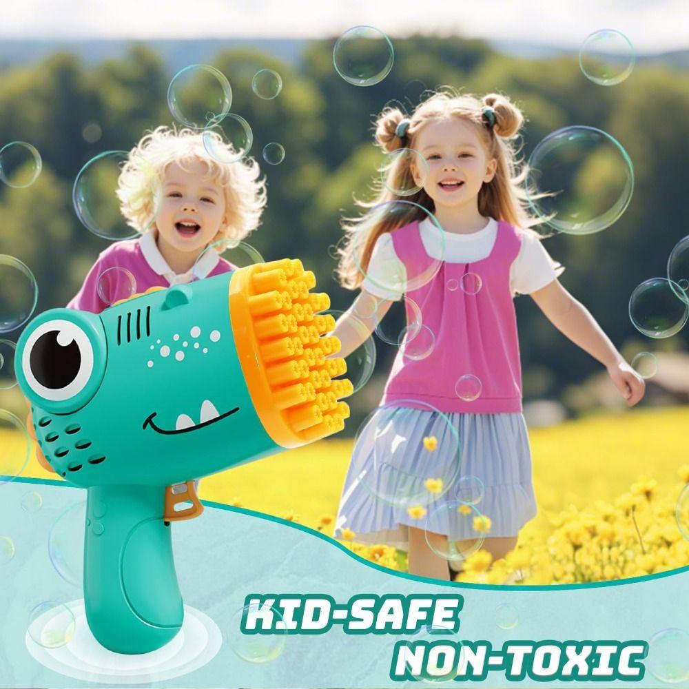 With 1 Bubble Liquid Fully Automatic Bubble Machine Plastic Bubble Blower  for Kids Gift