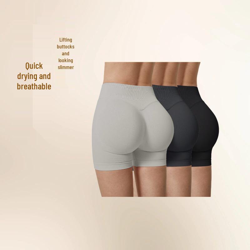 

Женские брюки для йоги с высокой талией: Весенне-летние шорты с эффектом подтяжки бедер для фитнеса и бега L серый