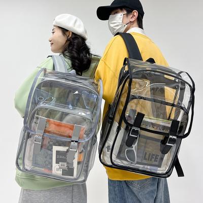 High School Students Transparent Schoolbag Male, Junior High School Pain Bag Female Large Capacity Pvc Backpack Waterproof Swimming Storage Backpack