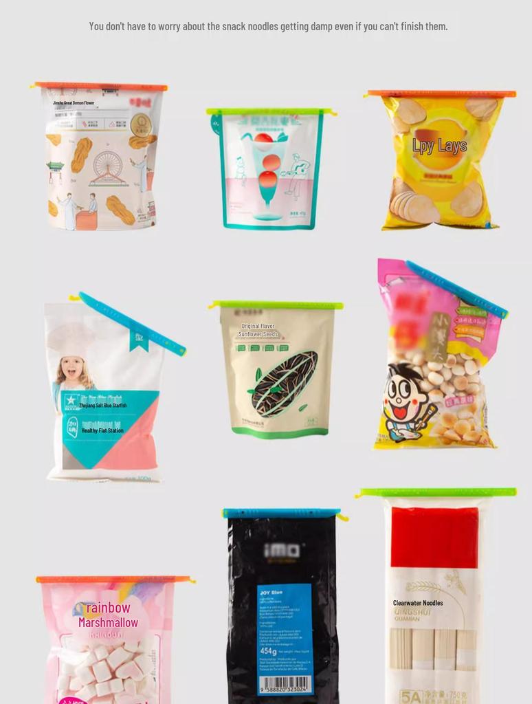 Kitchen Food Storage Bag Sealing Clips for Snacks and Tea
