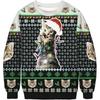 New Green Hair Monster Santa Claus 3D Digital Print Christmas Peripheral Round Neck Long Sleeved Women's Pullovers