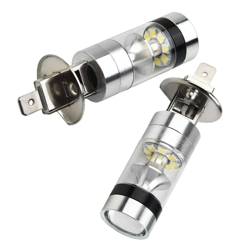 2pcs Car Headlight Bulbs H1 100W LED White 12V-24V 20-For Projector Fog Driving DRL Light Bulb 6000K Car Accessories Bulbs 7