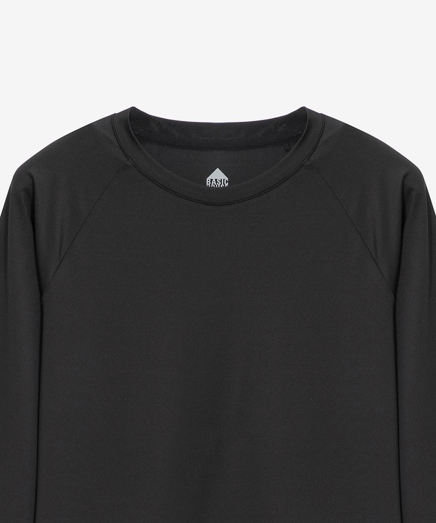 BASIC HOUSE Women'S Cool Functional Air Dry Raglan Long Sleeve Tee Black Lzts3210