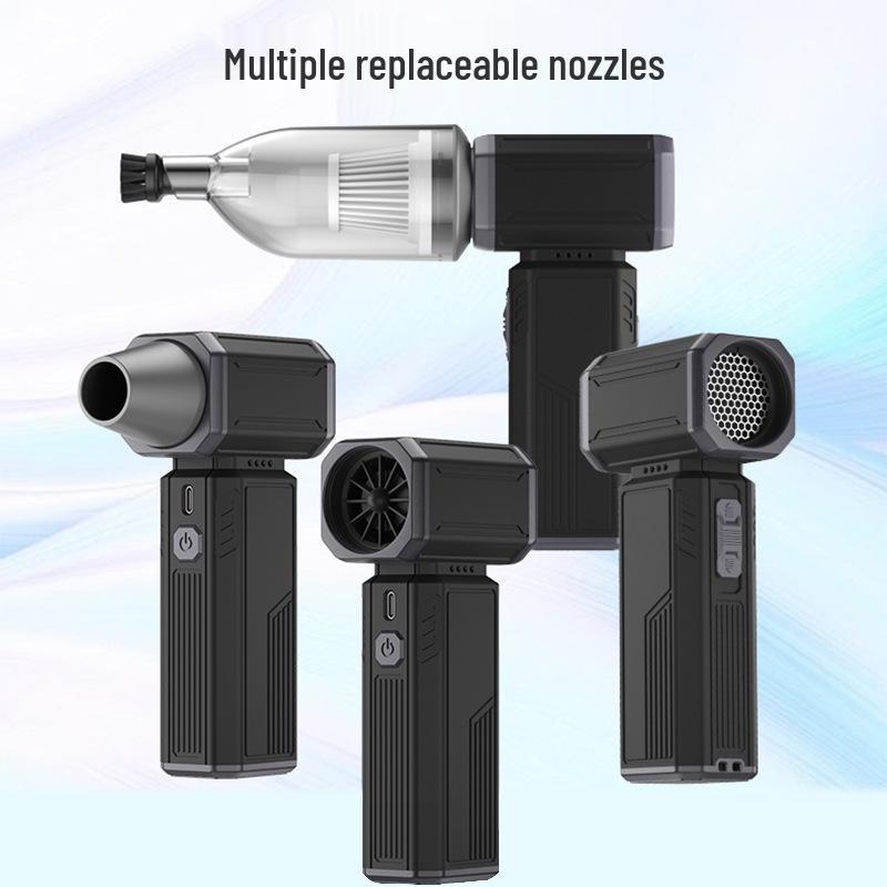 High-Speed Brushless Motor Fan for Snow and Dust Removal - Handheld, Lithium Battery-Powered for Outdoor and Gaming Use.