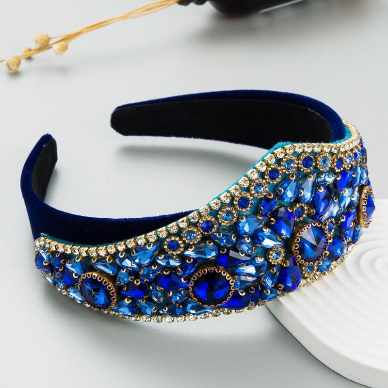 Color Rhinestone Headbands Fashion Hair Accessories Women Party Full Diamond Super Flash Crown Hairband Hair Band Hoop Headwear