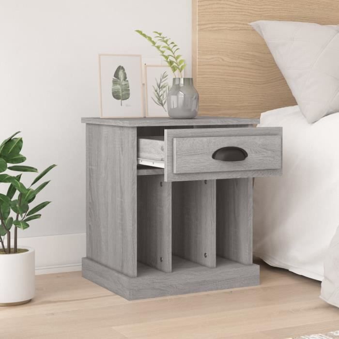 VidaXL Tables de chevet 2 pcs sonoma gris 43x36x50 cm 816357