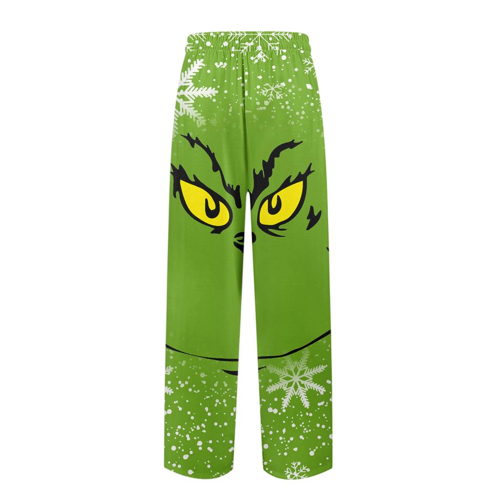 Men's Knitted Fashion Print Pocket Casual Pants Pajama Pants