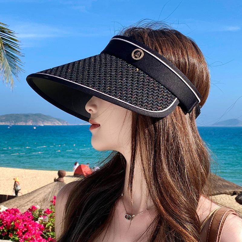 New summer visor children's fashionable versatile sunscreen hat outdoor cycling big eaves show face small empty top hat