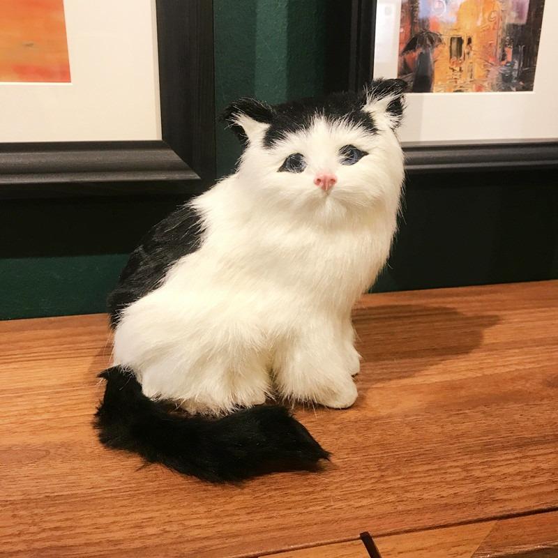 Simulation Cat Plush Toy Doll Desktop Ornament Photography Props Window Decoration Birthday Gift Cute Cat