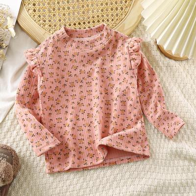 Girls Fall Bottoming Shirt Middle and Large Children Long-sleeved Tops