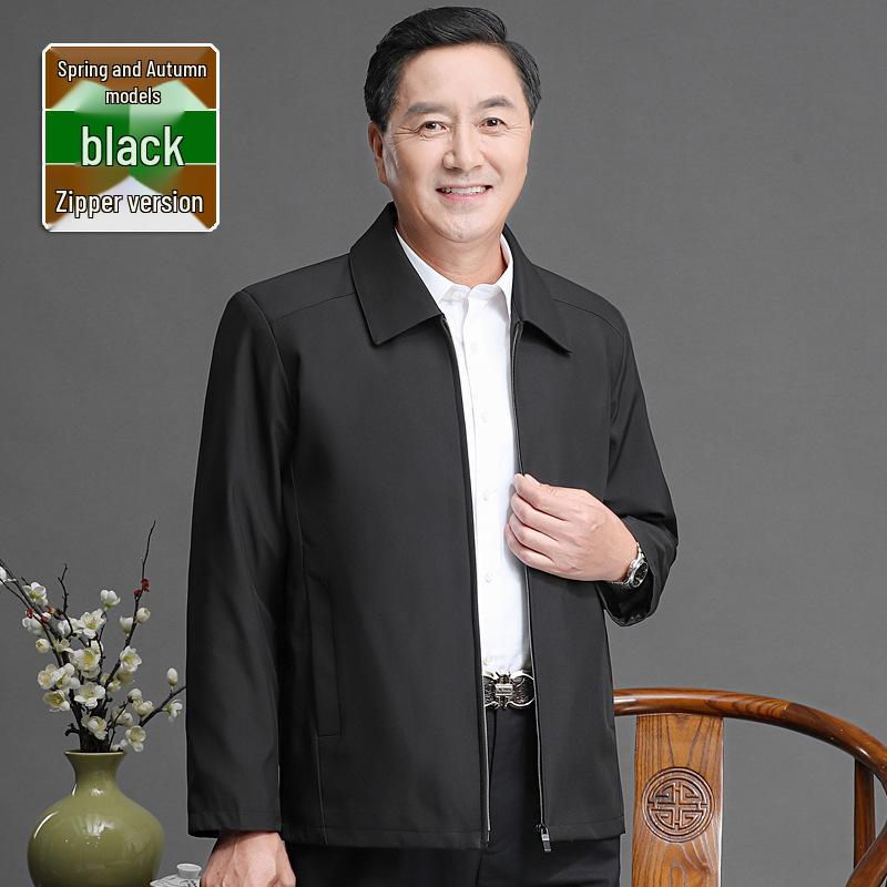 Middle-Aged and Elderly Men's Spring and Autumn Jacket – Ideal for 70-80-Year-Old Grandpa.