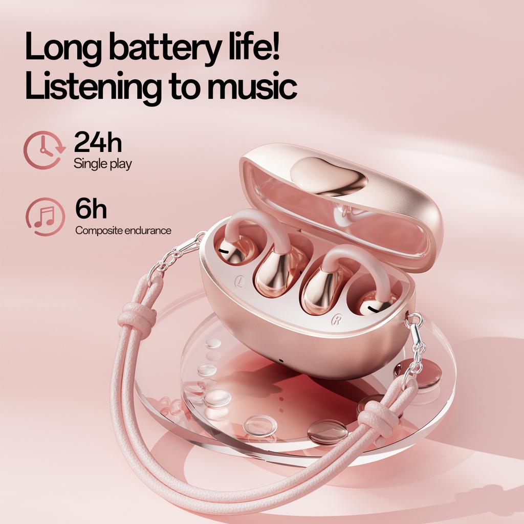 JYL TS Heart-Shaped Headphones Youth Bone Conduction Plastic