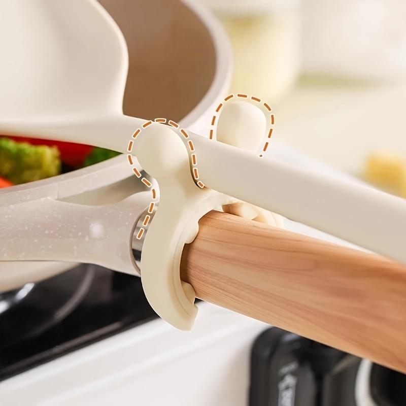 Deer Ear Pot Rack - Heat-Resistant Silicone Kitchen Utensil Holder with Non-Slip Handle, Durable and Easy to Clean, for Pots