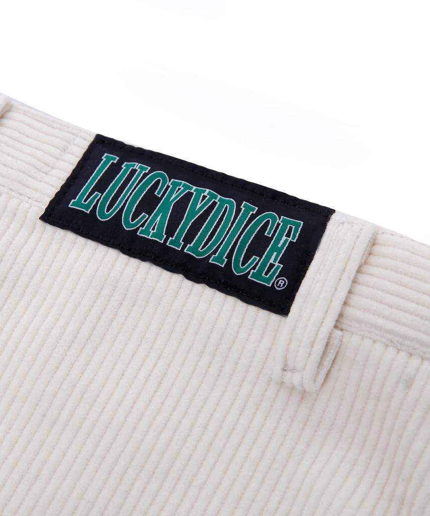 Lucky Dice Corduroy Button Skirt_Ivory