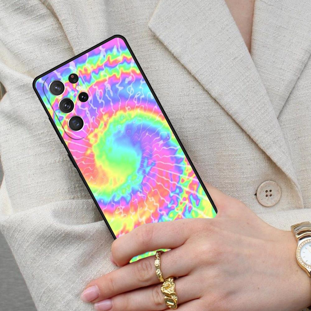Colorful Tie Dye Rainbow Hippie Art SOFT Cell Phone Case for Samsung Galaxy S26 Ultra S25 S24 S23 S22 S21 S20 Note10 Cover