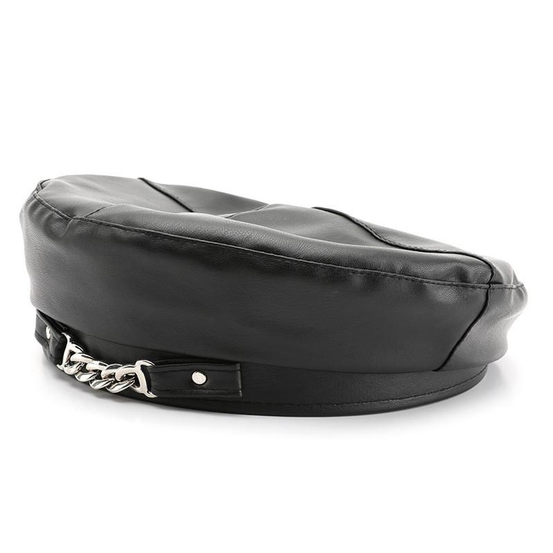 Beanie Hat Women Casual Pu Leather Sun Protection Windproof Sun Hat For Outdoor Travel