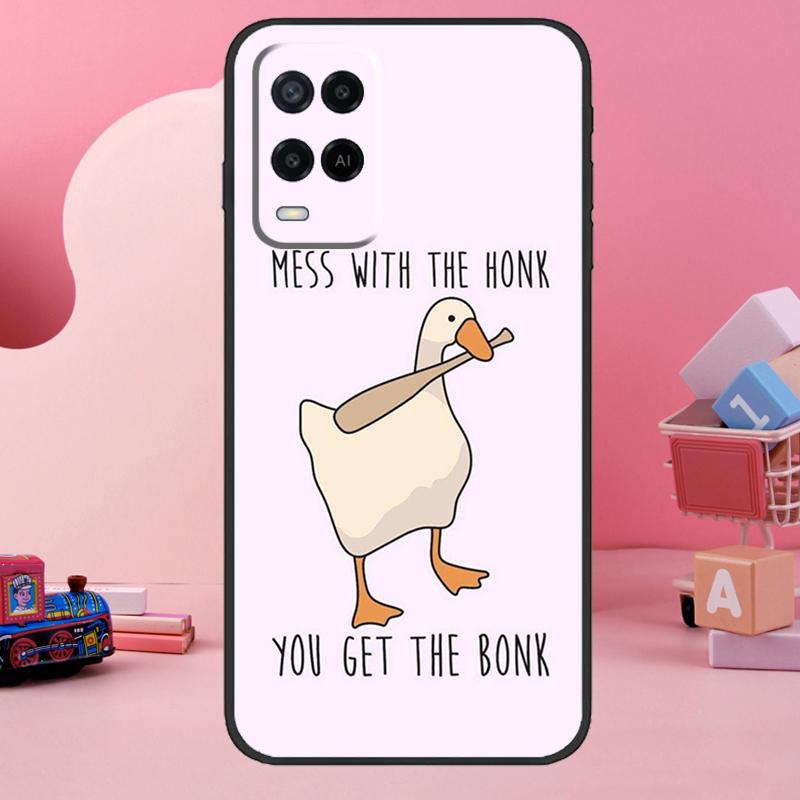 Cartoon Cute Goose Case For OPPO A57s A17 A16 A15 A54 A74 A76 A96 A52 A72 A5 A9 A31 A53 A77 A91 A93 A54s Cover