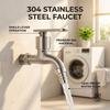 304 Stainless Steel Faucet, Washing Machine Connection Faucet, for Home Kitchen Bathroom Stainless Steel Faucet, Single-Hole Installation