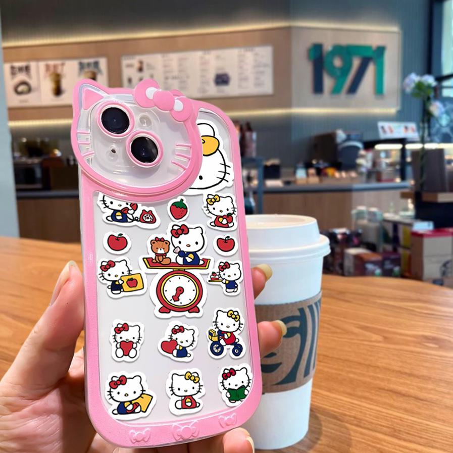 3D TK Cute Sanrio KT Cat Phone Case for Apple 16