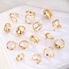 15-Piece Eco-Friendly Gold Lava Line Water Drop Ring Set