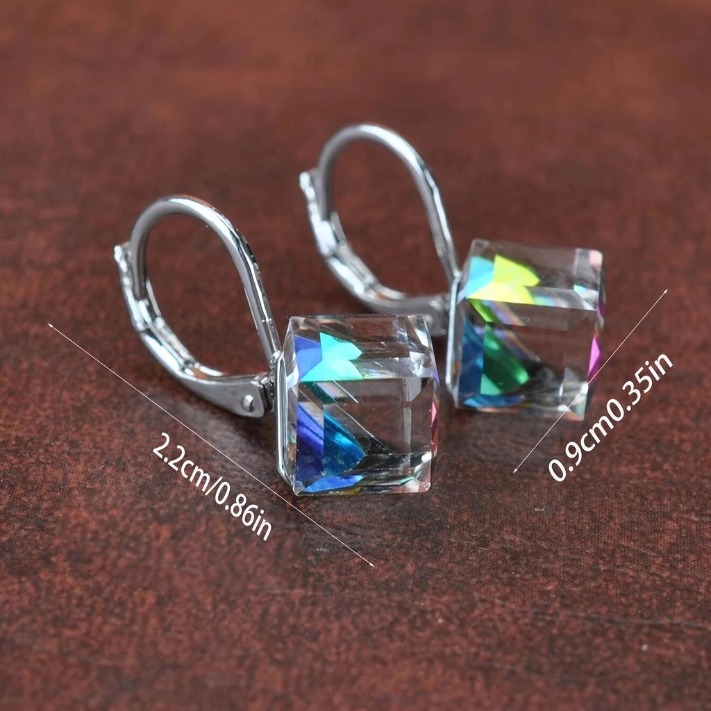 Creative and Stylish Colorful Square Earrings, Elegant Style of Women's Party Earrings, Holiday Gifts