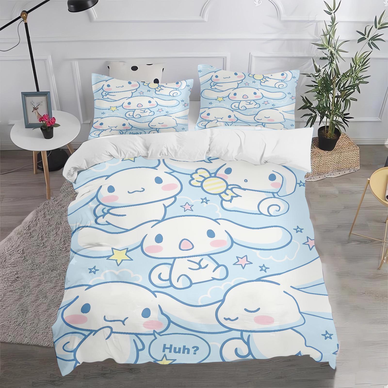 

Cinnamoroll Sanrio Quilt Cover Anime Printed Cartoon Duvet Skin-Friendly Breathable Cute Warm Bedding Warmth New Design EU Single(135*200cm)3pcs