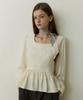 ADAUL Square Neck Line Ad Charm Blouse - Cream