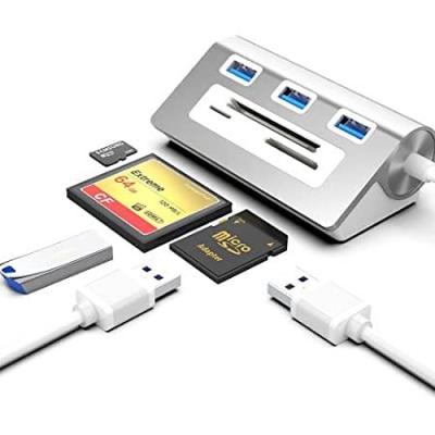 JUSANKO Multi Card Reader USB HUB USB Hub with High Speed Port M2 Memory Card Reader for Mac Pro iMac MacBook Laptop Desktop PC Plug and Play USB3.0