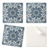 Pack of Vinyl Tiles with Decor for Kitchen or Bathroom Floral Pattern with Leaves 20x20x20 Cm