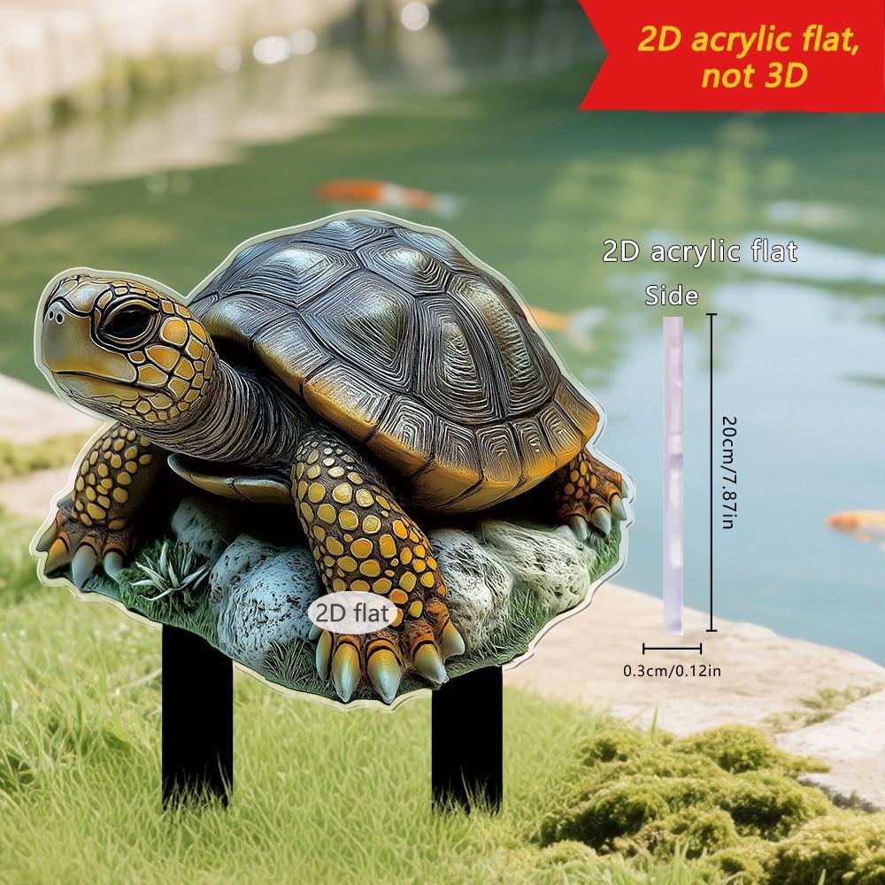 New Frog Duck Turtle Animal 2D Flat Acrylic Courtyard Garden Home Decoration Floor Plug
