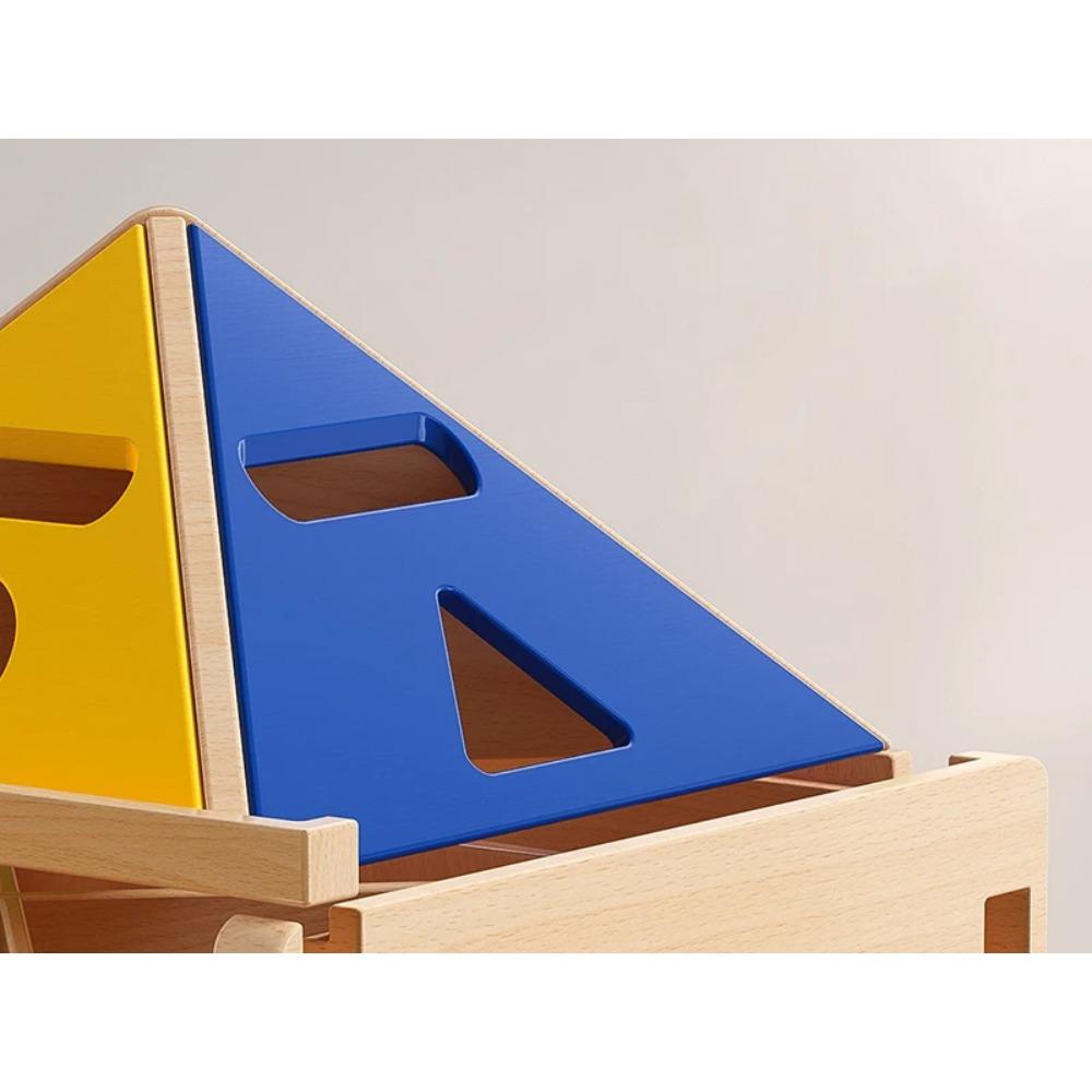 Baby Wooden Permanent Box Montessori Sensory Toy Color Shape Sorting Coin Box Ball Drop Fine Motor Skills Parish Educational Toy