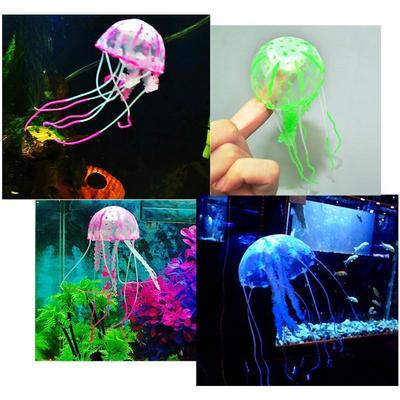 Decorazione medusa in silicone fluorescente luminoso Decorazione per acquario Paesaggistica acquario Decorazione per acquario di pesci rossi Forniture per paesaggistica acquario